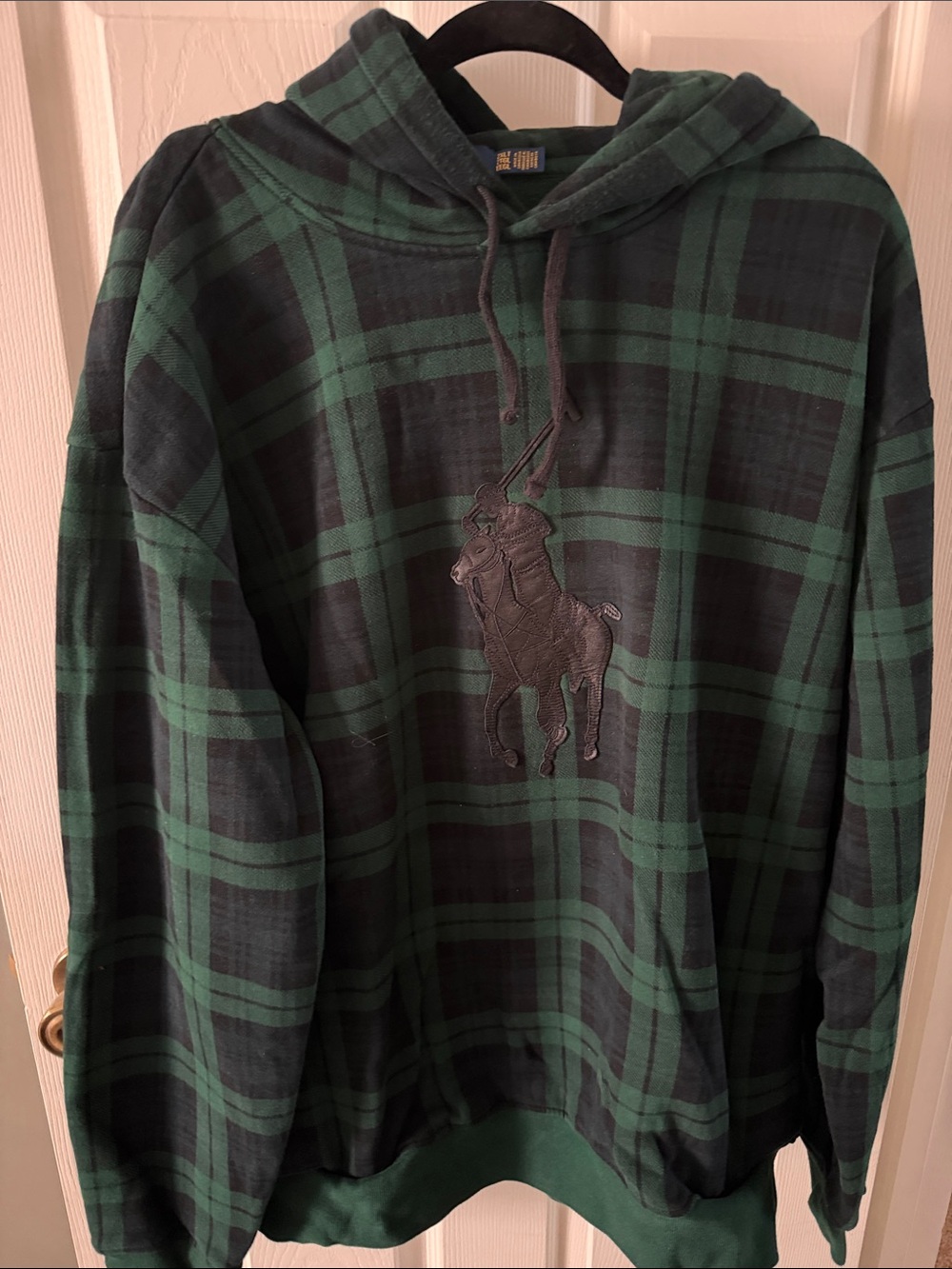 Polo by Ralph Lauren Dark Green & Black Plaid Pullover Hoodie